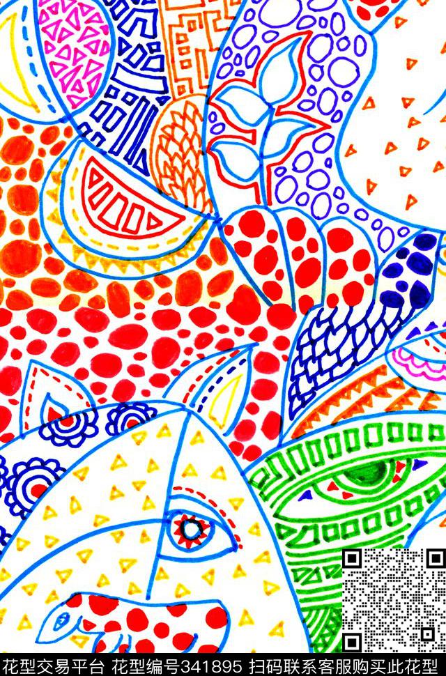 ♥红桃A〖抽象个性〗数码印花华亿平台下载（图片编号: 341895） - 瓦栏（Walan）