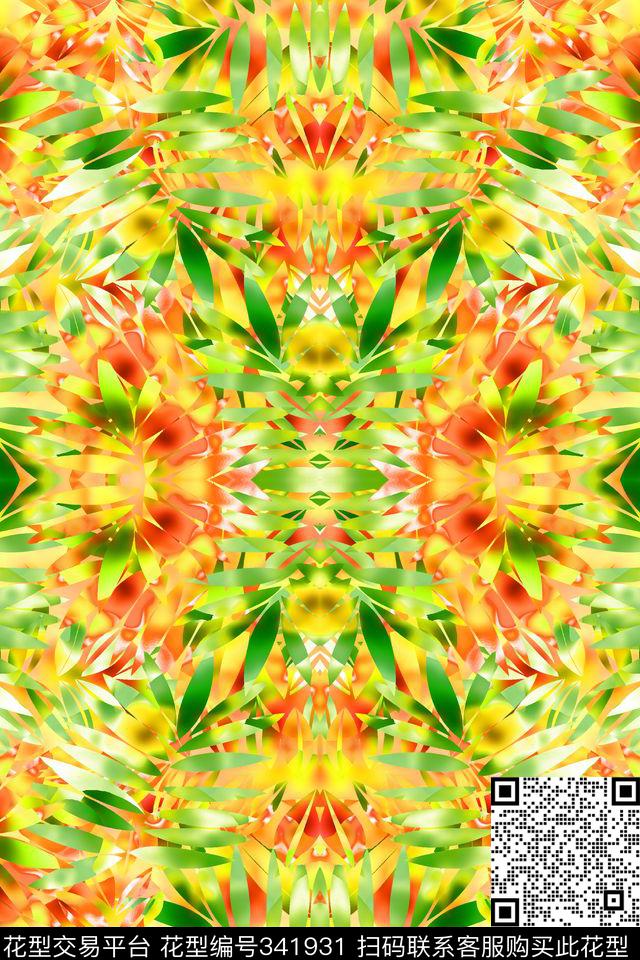 抽象写意数码印花华亿平台下载（图片编号: 341931） - 瓦栏（Walan）