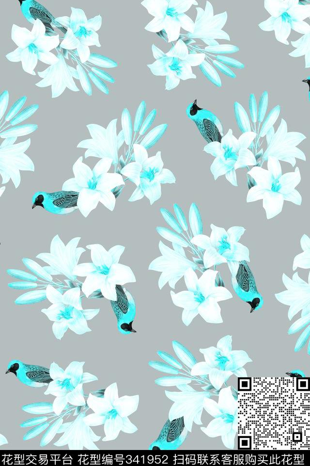 鸟花传统印花华亿平台下载（图片编号: 341952） - 瓦栏（Walan）