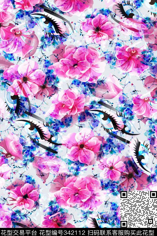 花鸟花卉数码印花华亿平台下载（图片编号: 342112） - 瓦栏（Walan）