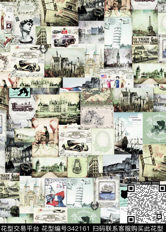 宫廷风欧式代表欧式复古数码印花华亿平台下载（图片编号: 342161） - 瓦栏（Walan）