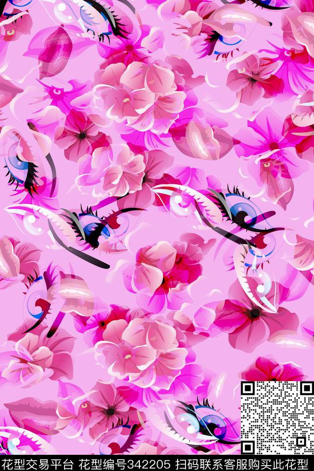 花鸟花卉数码印花华亿平台下载（图片编号: 342205） - 瓦栏（Walan）