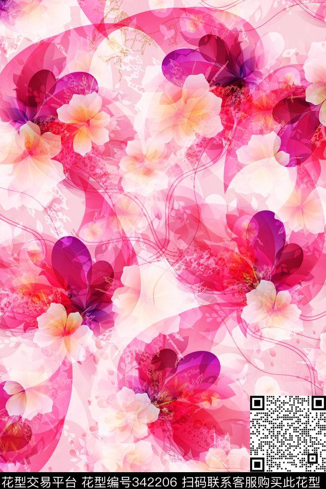 花鸟花卉数码印花华亿平台下载（图片编号: 342206） - 瓦栏（Walan）