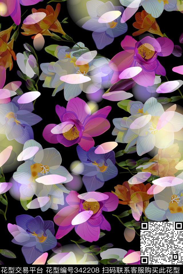 花鸟花卉数码印花华亿平台下载（图片编号: 342208） - 瓦栏（Walan）