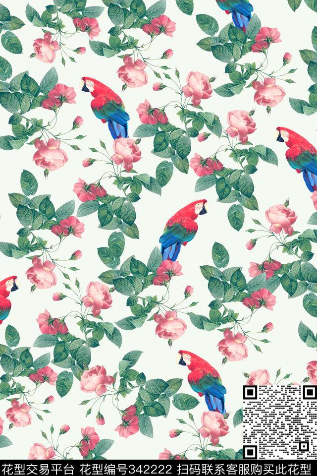 鸟花数码印花华亿平台下载（图片编号: 342222） - 瓦栏（Walan）
