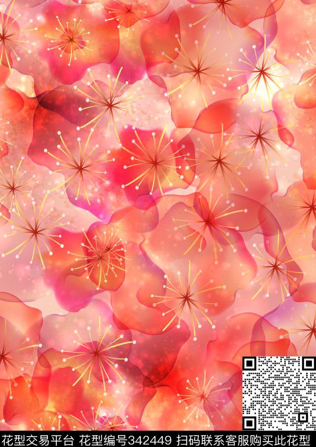 花鸟花卉数码印花华亿平台下载（图片编号: 342449） - 瓦栏（Walan）
