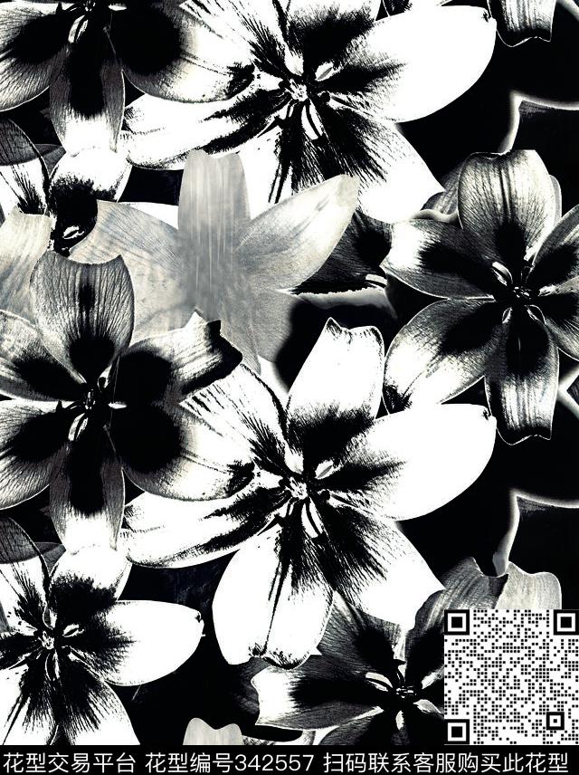 花卉数码印花华亿平台下载（图片编号: 342557） - 瓦栏（Walan）
