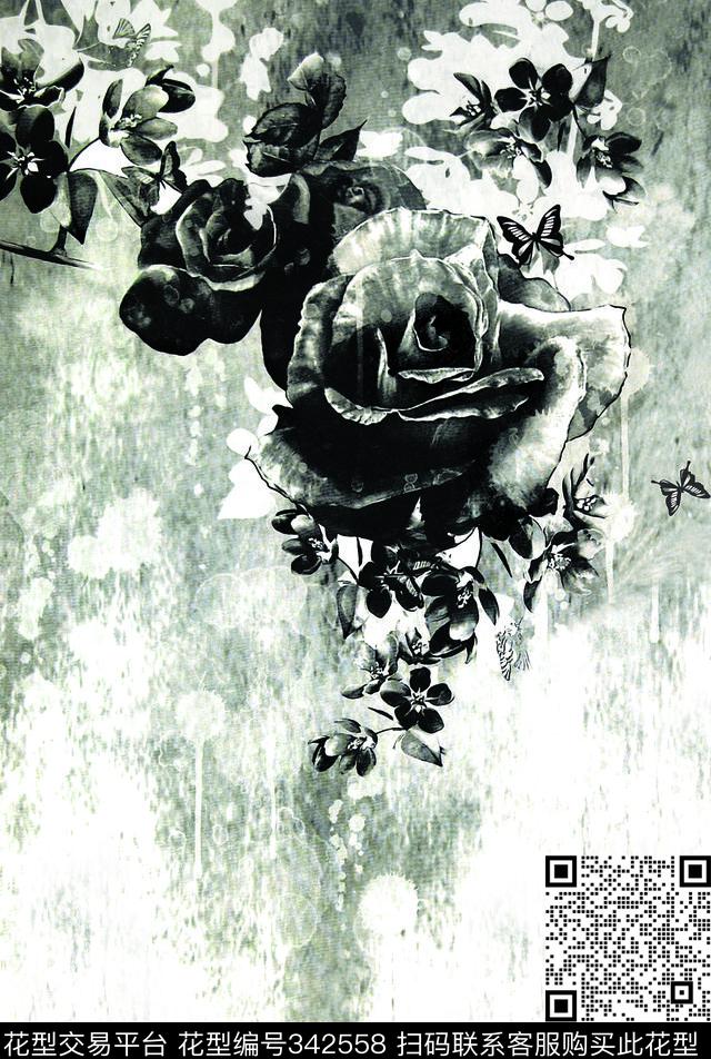 花卉数码印花华亿平台下载（图片编号: 342558） - 瓦栏（Walan）