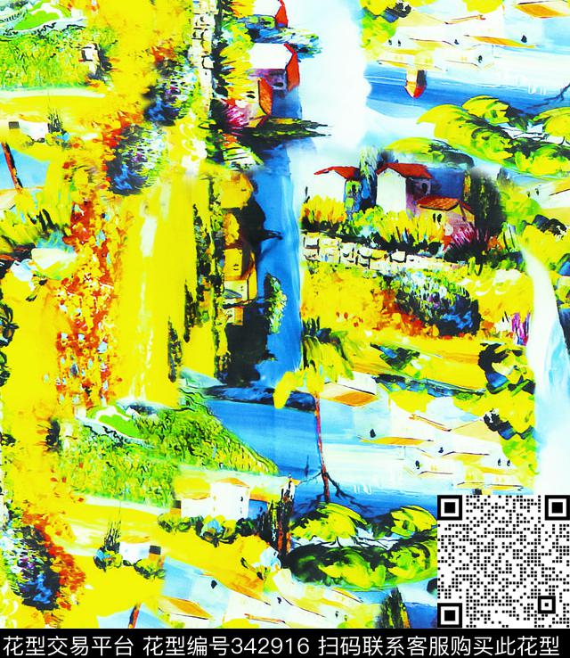 田园风数码印花华亿平台下载（图片编号: 342916） - 瓦栏（Walan）