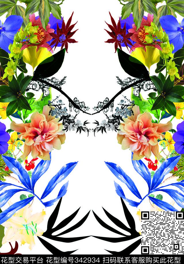 花卉数码印花华亿平台下载（图片编号: 342934） - 瓦栏（Walan）