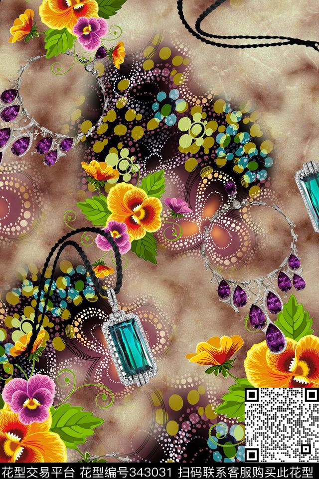 花卉数码印花华亿平台下载（图片编号: 343031） - 瓦栏（Walan）