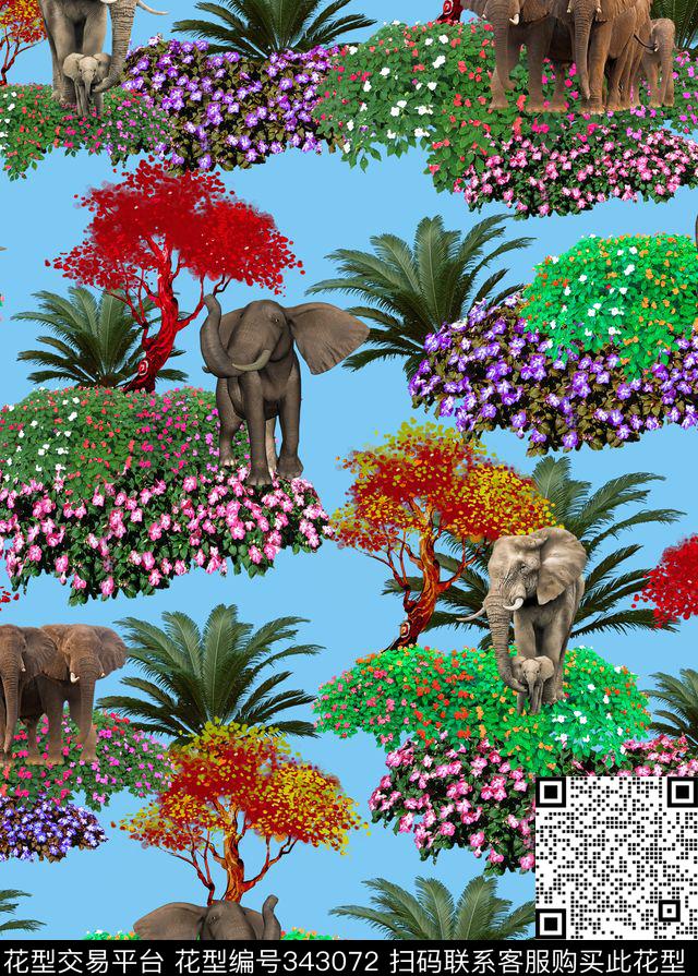 动物数码印花华亿平台下载（图片编号: 343072） - 瓦栏（Walan）