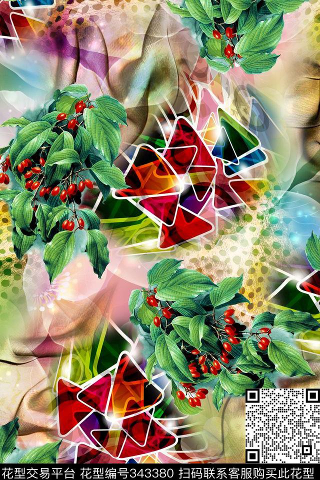 花卉数码印花华亿平台下载（图片编号: 343380） - 瓦栏（Walan）
