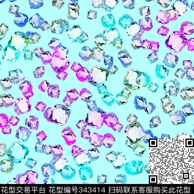 珠宝钻石清新数码印花华亿平台下载（图片编号: 343414） - 瓦栏（Walan）