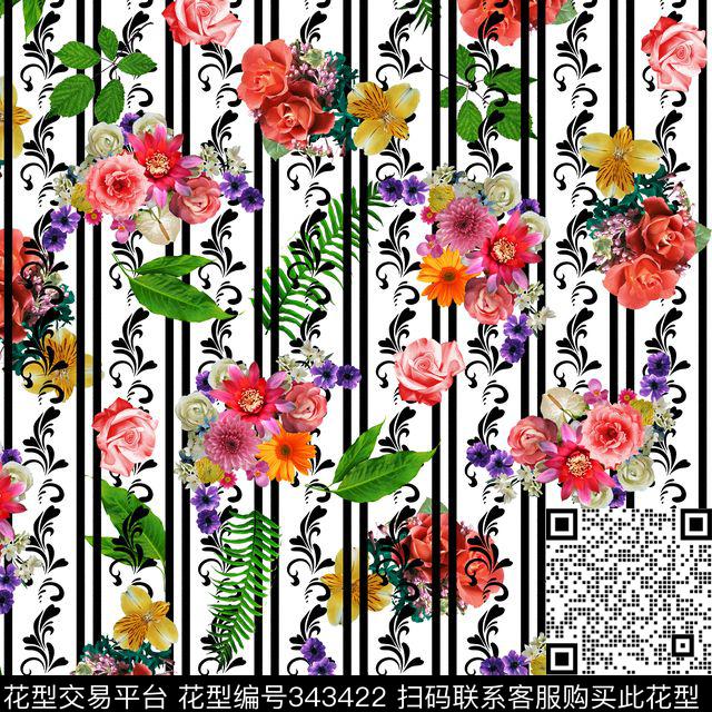 花卉花朵田园数码印花华亿平台下载（图片编号: 343422） - 瓦栏（Walan）