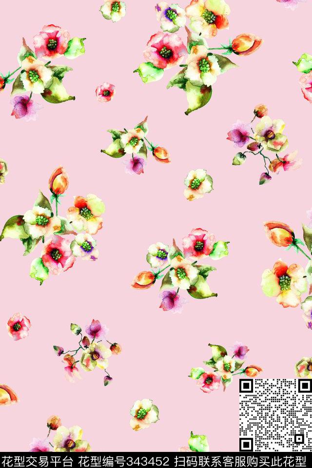 清新小碎花花卉数码印花华亿平台下载（图片编号: 343452） - 瓦栏（Walan）