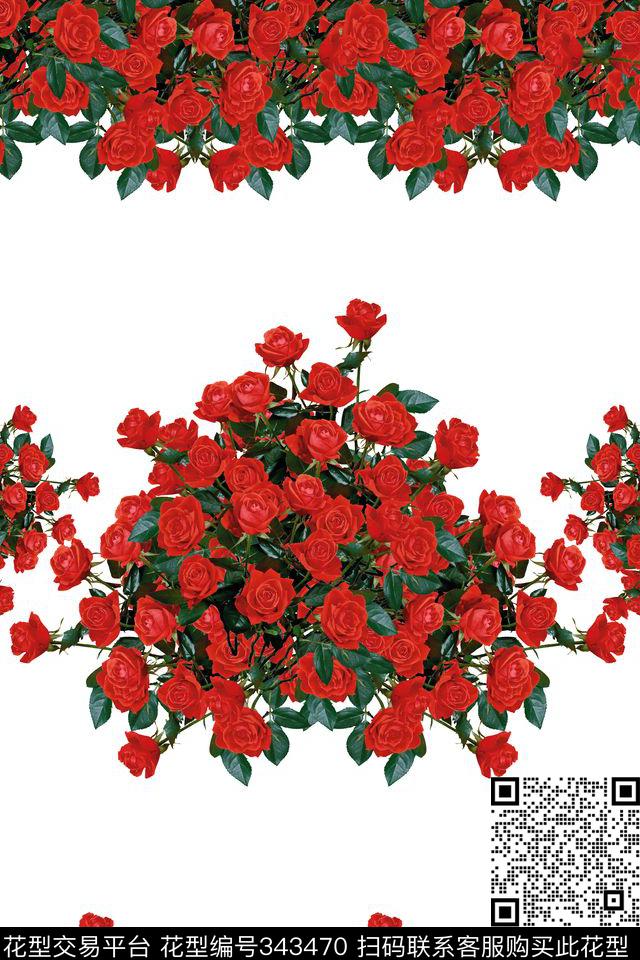 大花花卉小碎花数码印花华亿平台下载（图片编号: 343470） - 瓦栏（Walan）