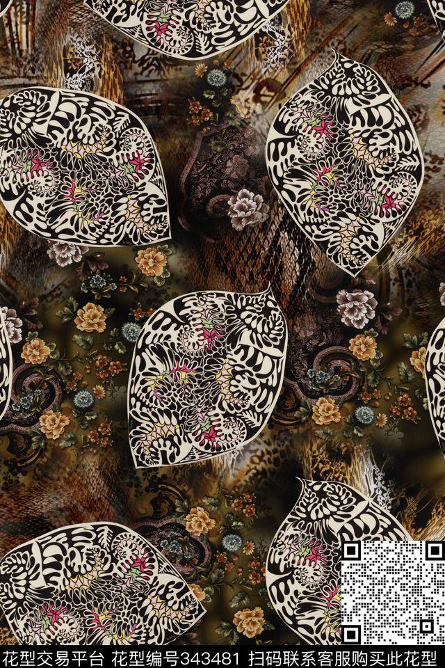 花卉数码印花华亿平台下载（图片编号: 343481） - 瓦栏（Walan）
