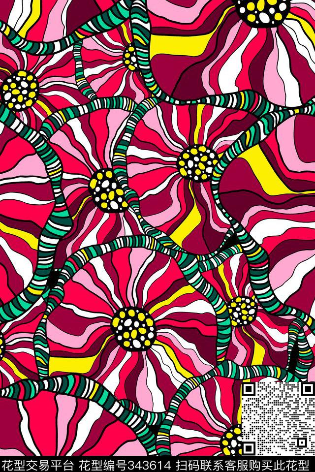 花鸟花卉传统印花华亿平台下载（图片编号: 343614） - 瓦栏（Walan）