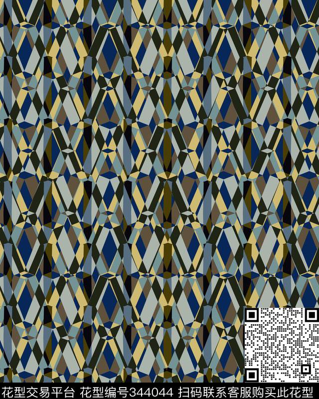 写意结几何图案色块传统印花华亿平台下载（图片编号: 344044） - 瓦栏（Walan）
