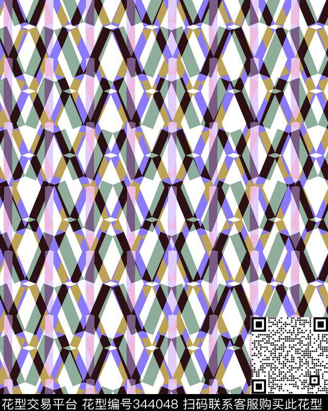 时尚简约几何图案纯色底传统印花华亿平台下载（图片编号: 344048） - 瓦栏（Walan）