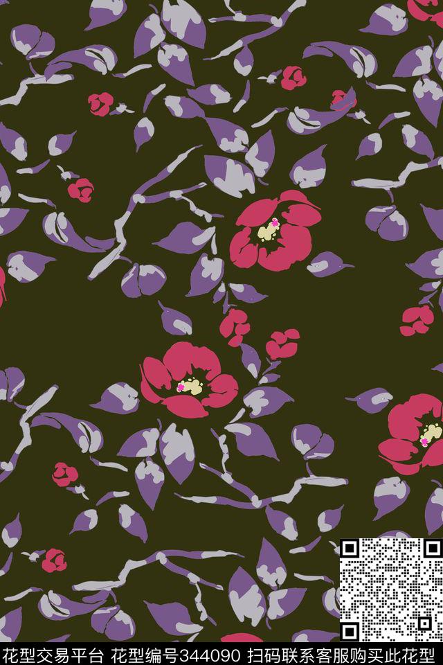 中国风古典花卉艺术花卉传统印花华亿平台下载（图片编号: 344090） - 瓦栏（Walan）