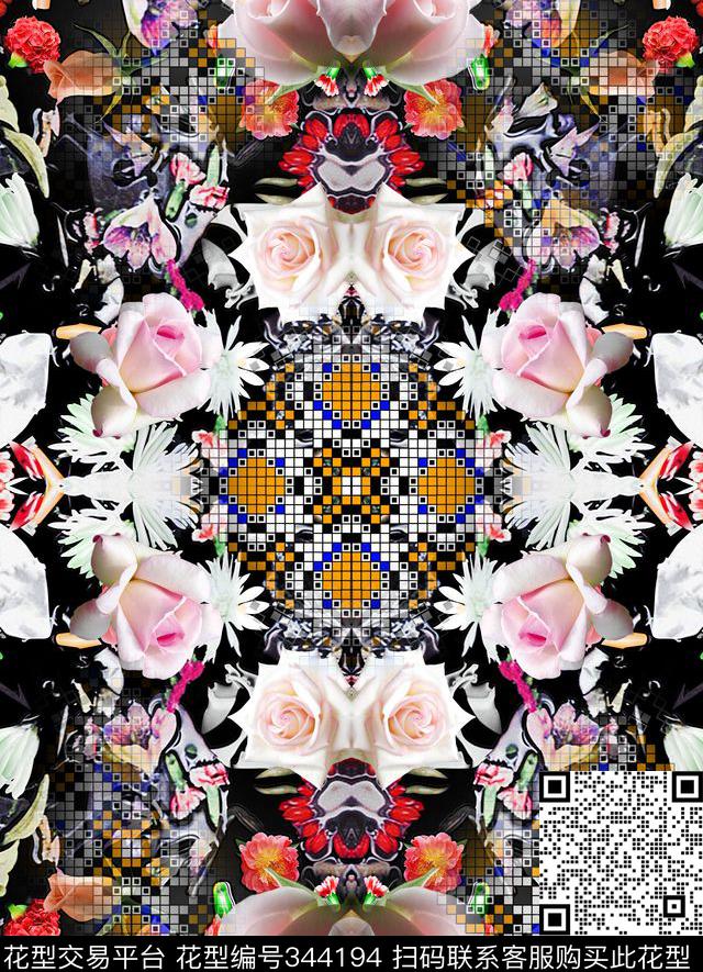 欧美花大牌数码印花华亿平台下载（图片编号: 344194） - 瓦栏（Walan）