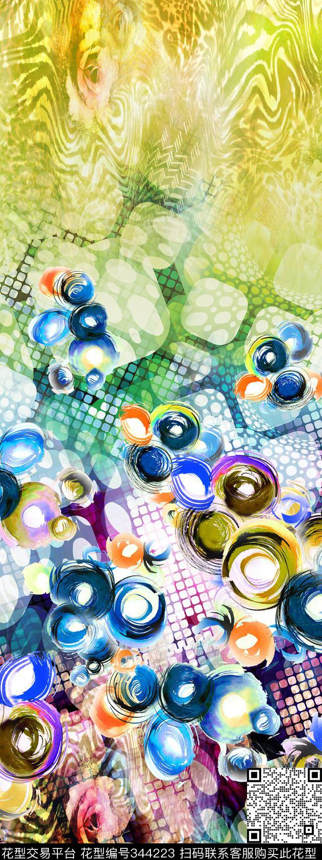 定位花卉手绘数码印花华亿平台下载（图片编号: 344223） - 瓦栏（Walan）