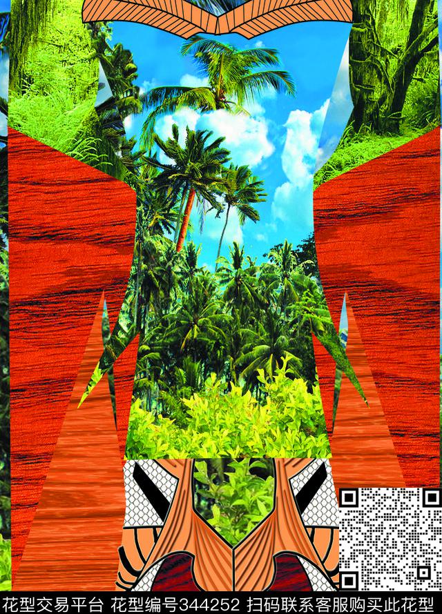 热带风情数码印花华亿平台下载（图片编号: 344252） - 瓦栏（Walan）