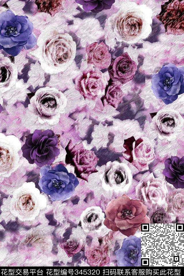 花卉数码印花华亿平台下载（图片编号: 345320） - 瓦栏（Walan）