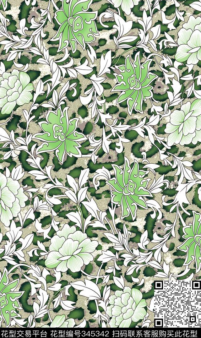 趣味波浪条纹曲线数码印花华亿平台下载（图片编号: 345342） - 瓦栏（Walan）