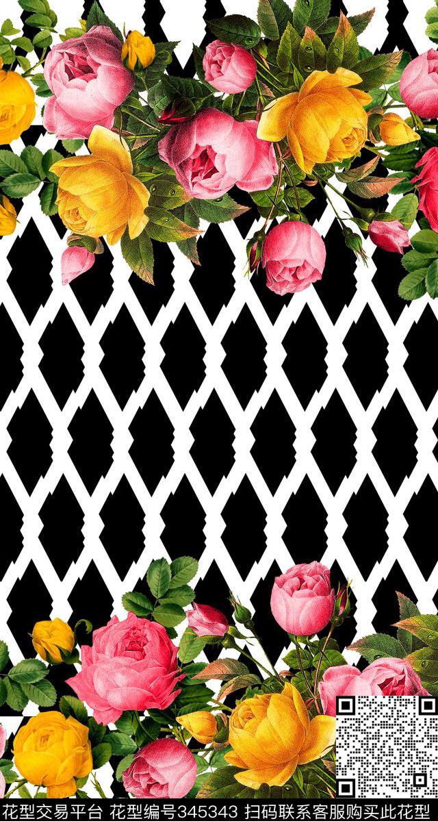 花卉数码印花华亿平台下载（图片编号: 345343） - 瓦栏（Walan）