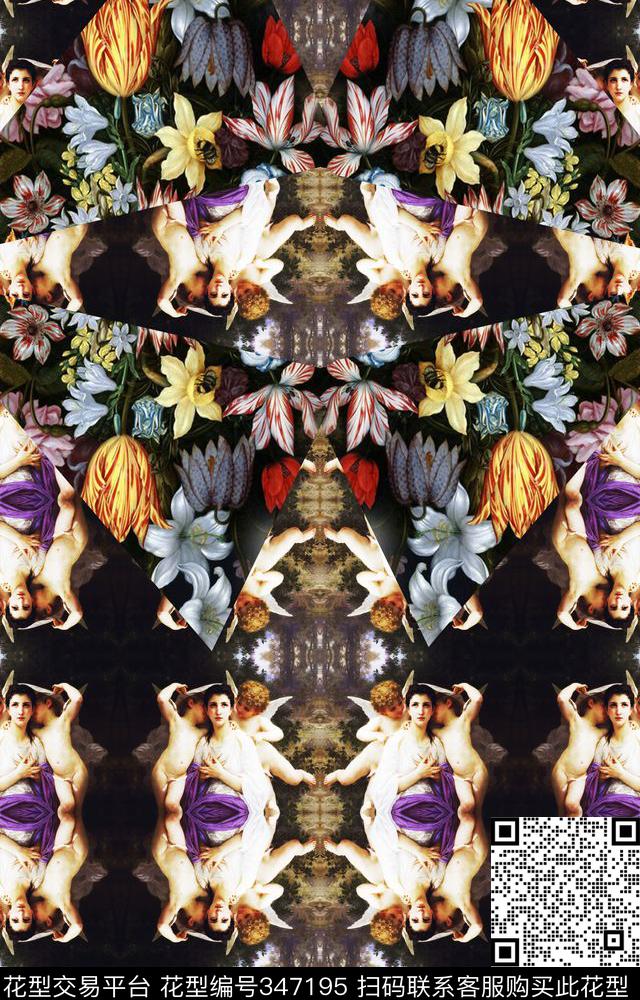 花卉数码印花华亿平台下载（图片编号: 347195） - 瓦栏（Walan）