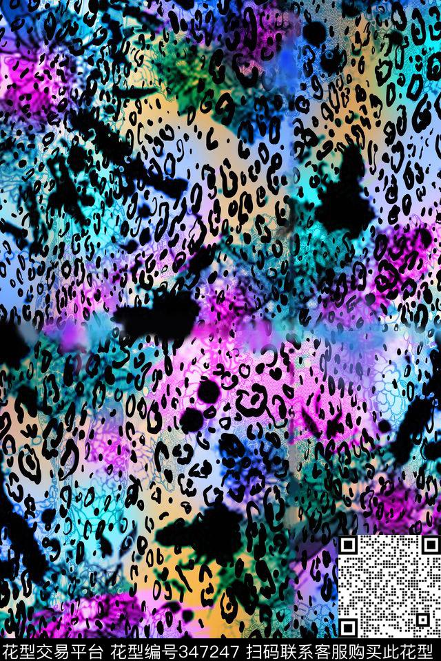 现代动物纹豹纹数码印花华亿平台下载（图片编号: 347247） - 瓦栏（Walan）