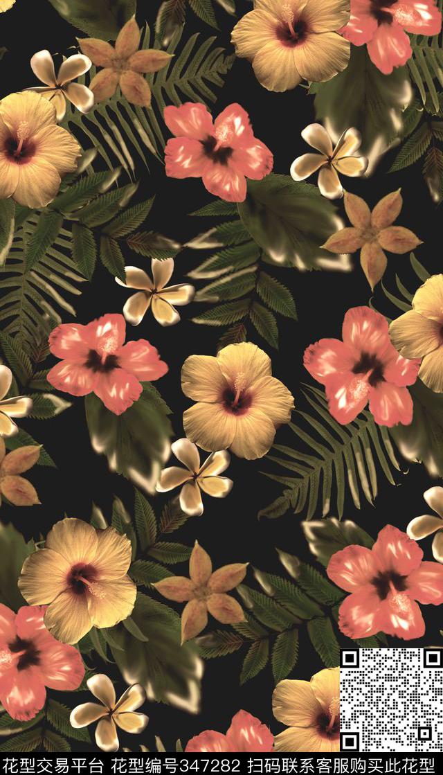 花卉植物传统印花华亿平台下载（图片编号: 347282） - 瓦栏（Walan）