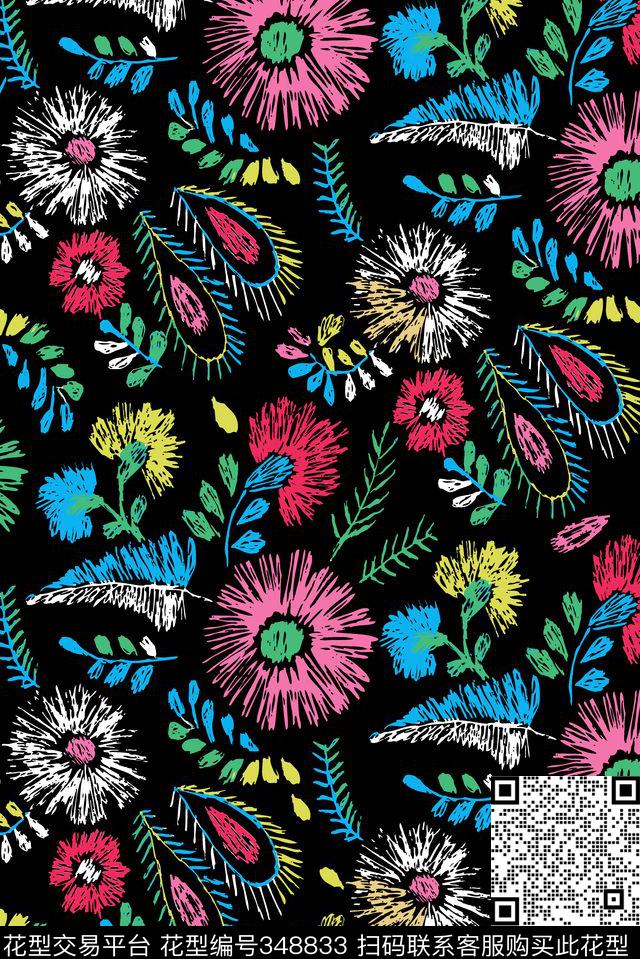 花鸟花卉传统印花华亿平台下载（图片编号: 348833） - 瓦栏（Walan）