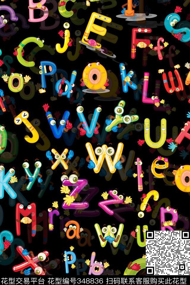 抽象字母数码印花华亿平台下载（图片编号: 348836） - 瓦栏（Walan）