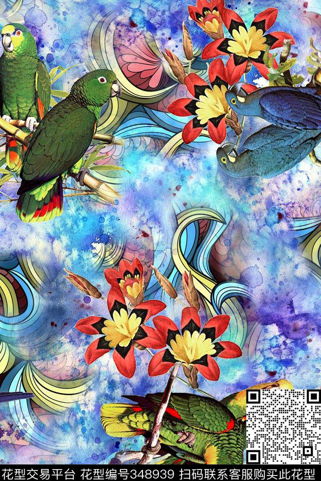 花卉数码印花华亿平台下载（图片编号: 348939） - 瓦栏（Walan）