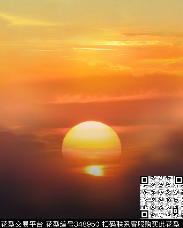 定位风景日出数码印花华亿平台下载（图片编号: 348950） - 瓦栏（Walan）