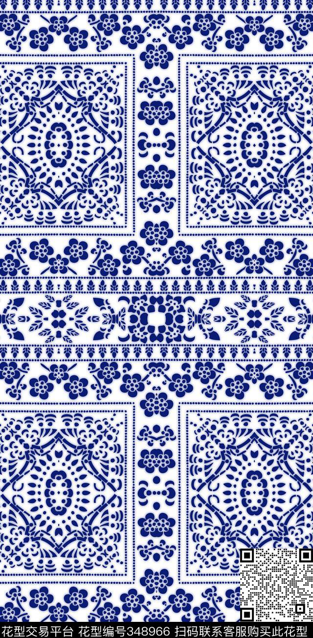 青花瓷童装女装传统印花华亿平台下载（图片编号: 348966） - 瓦栏（Walan）