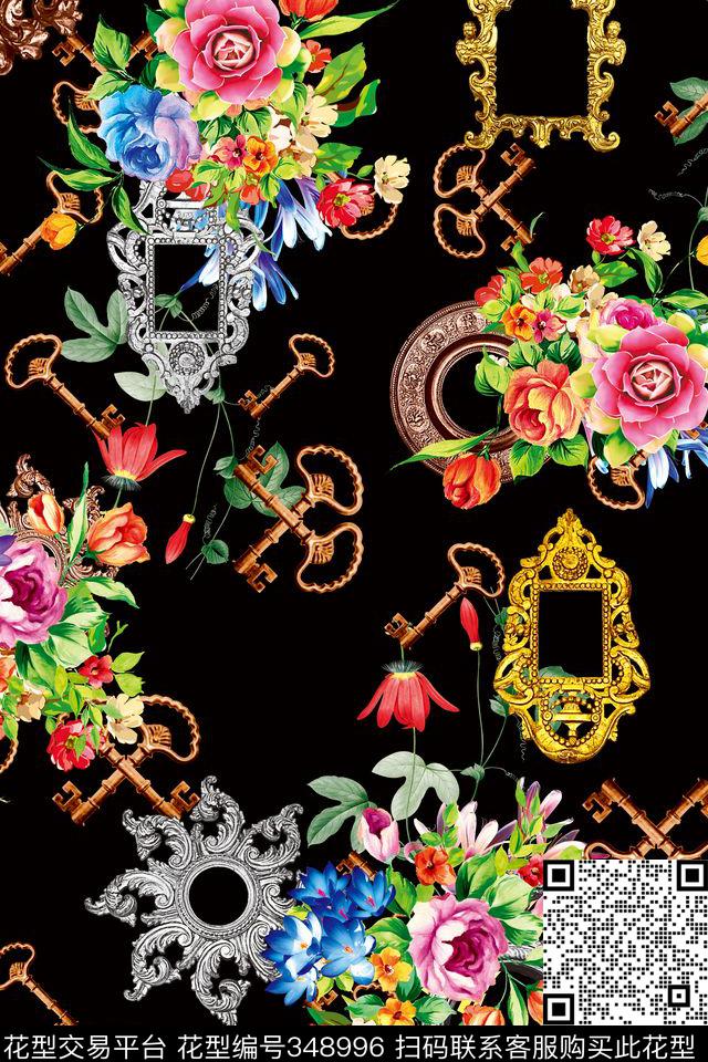 花卉金属纯色底数码印花华亿平台下载（图片编号: 348996） - 瓦栏（Walan）