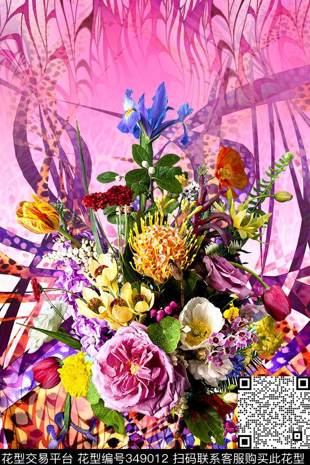 花卉数码印花华亿平台下载（图片编号: 349012） - 瓦栏（Walan）