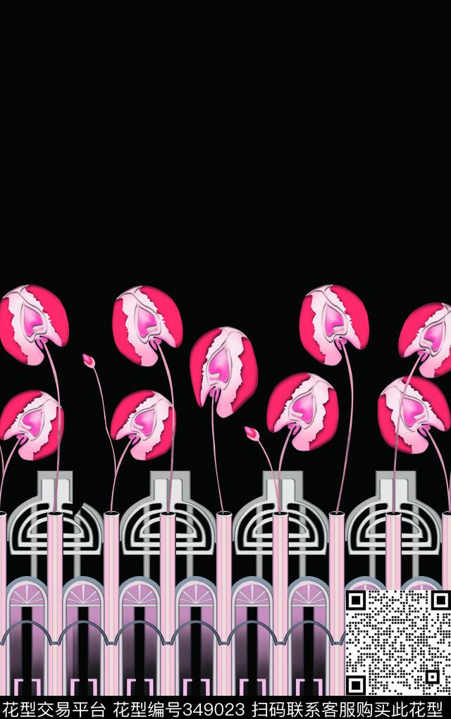 花卉数码印花华亿平台下载（图片编号: 349023） - 瓦栏（Walan）