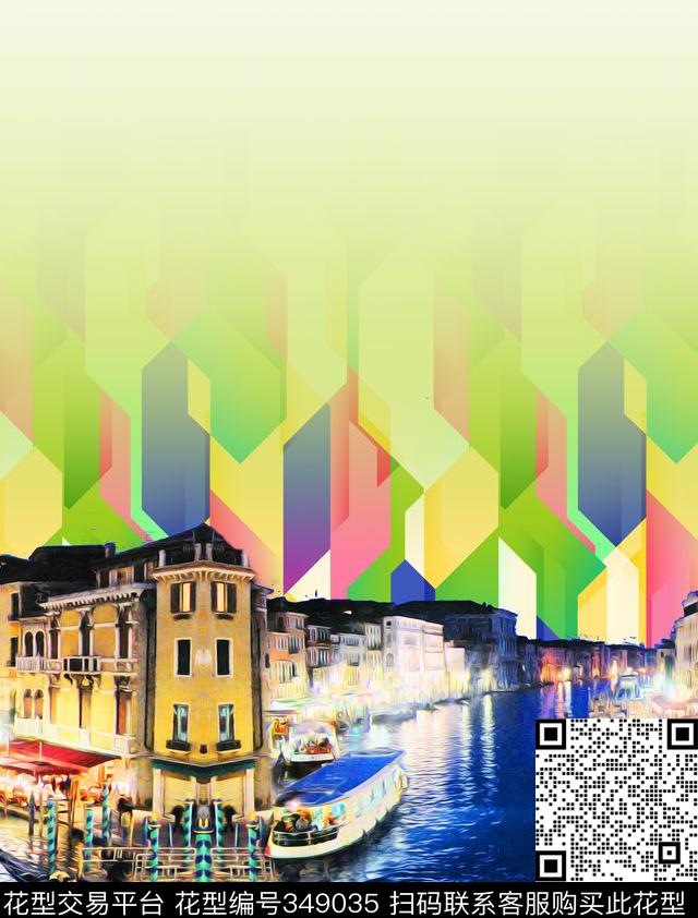 定位几何风景数码印花华亿平台下载（图片编号: 349035） - 瓦栏（Walan）