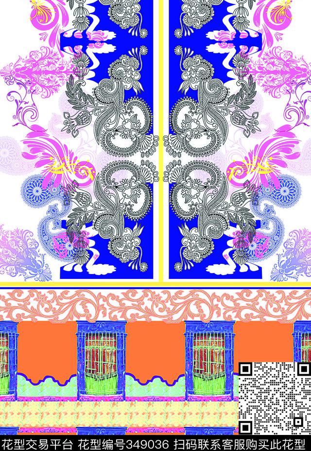 欧式宫廷风数码印花华亿平台下载（图片编号: 349036） - 瓦栏（Walan）