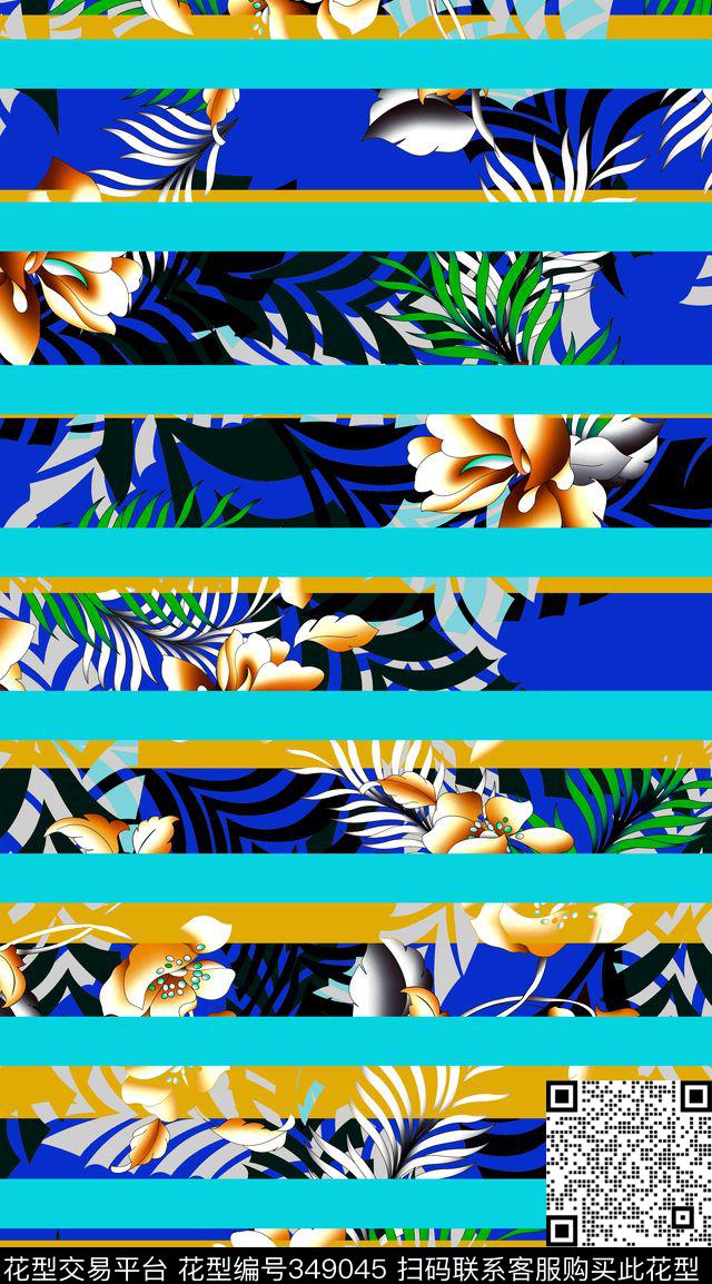 条纹数码印花华亿平台下载（图片编号: 349045） - 瓦栏（Walan）