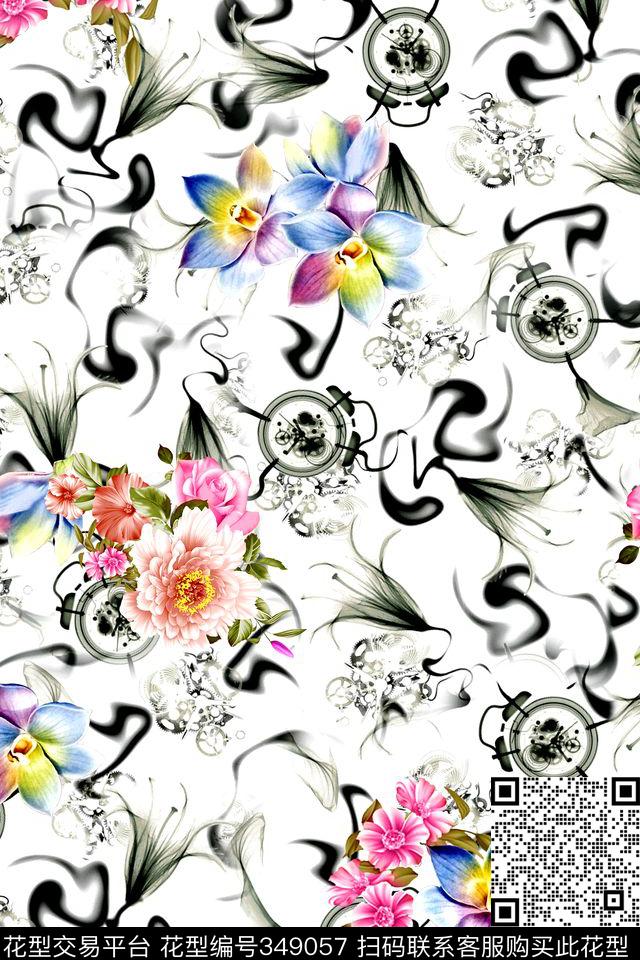 花卉数码印花华亿平台下载（图片编号: 349057） - 瓦栏（Walan）
