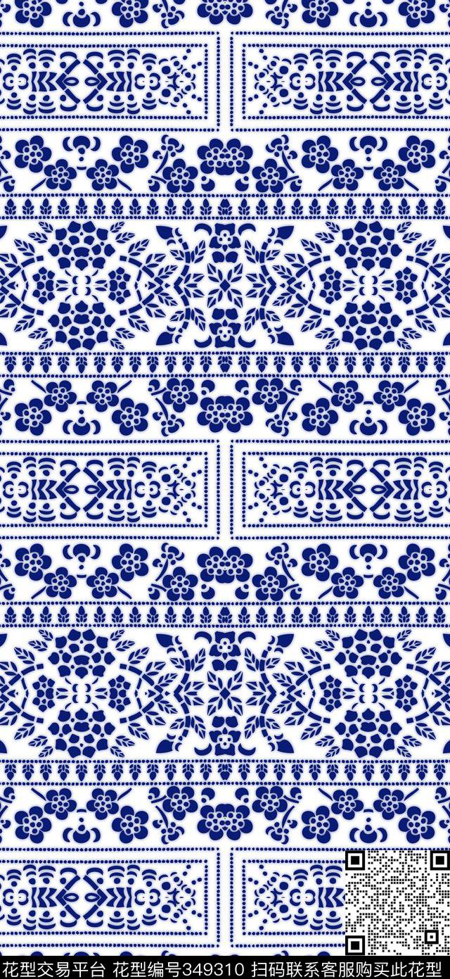 男装童装青花瓷传统印花华亿平台下载（图片编号: 349310） - 瓦栏（Walan）