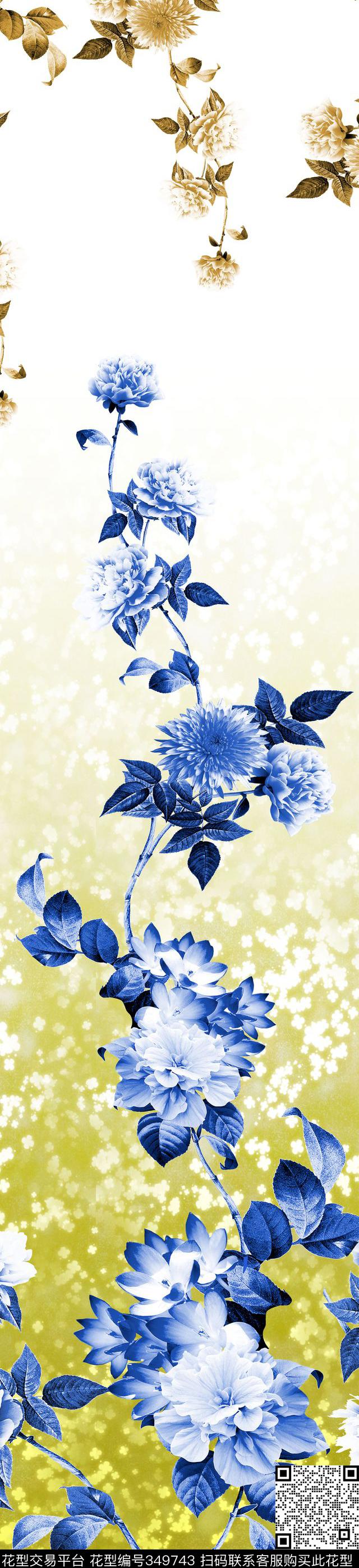 窗帘花卉花藤数码印花华亿平台下载（图片编号: 349743） - 瓦栏（Walan）