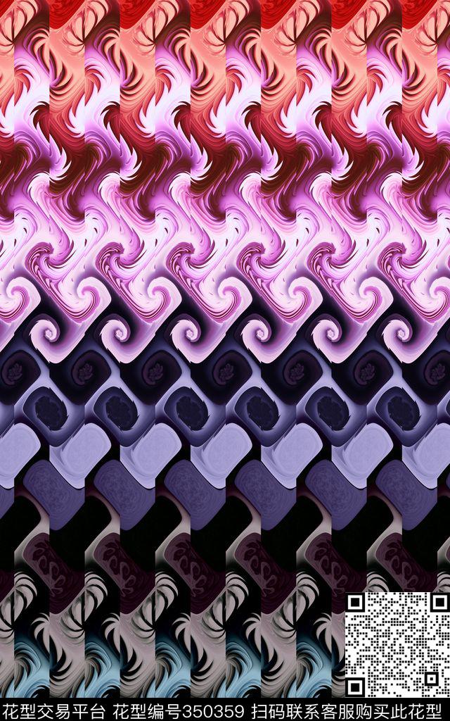 女装男装几何数码印花华亿平台下载（图片编号: 350359） - 瓦栏（Walan）